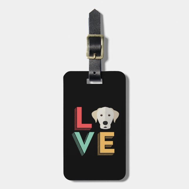 Étiquette À Bagage Drôle J'Aime Labrador J'Aime Mon Chien Pompe Amour (Devant Vertical)