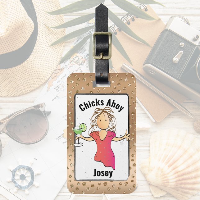 Étiquette À Bagage Drôle mignon Glamour pour ses enfants Ahoy Adresse (Créateur téléchargé)