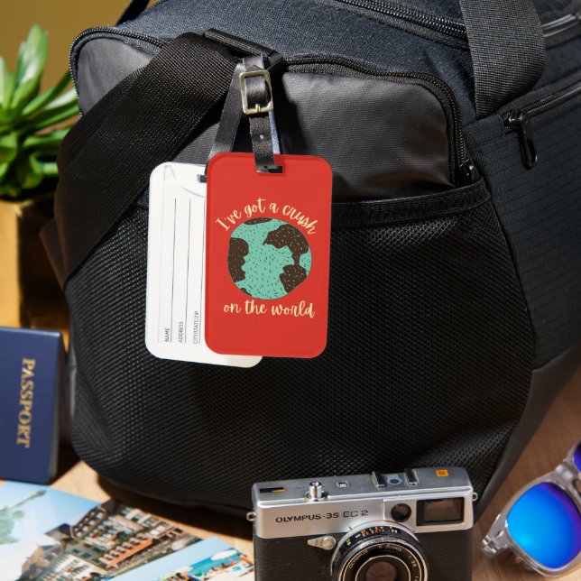 Étiquette À Bagage Drôle mignon Voyageur Backpacker (Recto & Verso)