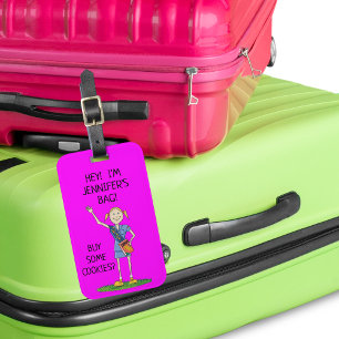 Étiquette À Bagage Drôle Neon Girl Scout Cadette   Personnalisé