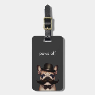 Étiquette À Bagage Drôle Pâtes Modernes De Français Bulldog Grey