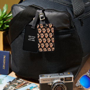 Étiquette À Bagage Drôle Personnalisé Voyage Photo Visage