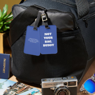 Étiquette À Bagage Drôle Purple Pas Votre Sac Buddy Texte