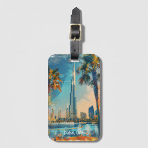 Étiquette À Bagage Dubaï Émirats Arabes Unis Burj Khalifa