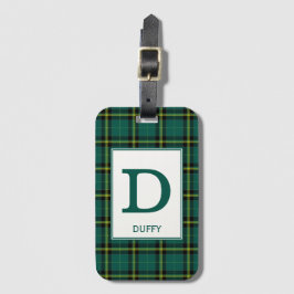 Étiquette À Bagage Duffy Tartan Green Plaid Motif