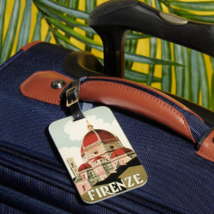 Étiquette À Bagage Duomo à Florence Florence Italie Art Vintage voyag