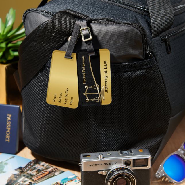 Étiquette À Bagage Échelles de justice | Droit | Avocat (Recto & Verso)