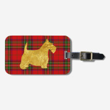 Écossais Terrier d'or sur le plaid