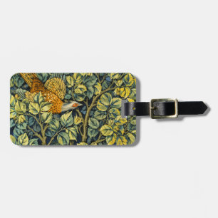 Étiquette À Bagage Écureuil Vintage de Morris et Motif de fleurs
