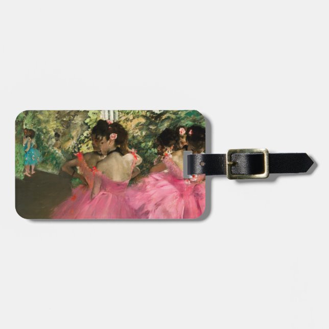 Étiquette À Bagage Edgar Degas - Danseurs en rose (Devant horizontal)