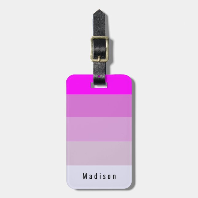 Étiquette À Bagage Editable Personnelle Magenta Orchid Violet Mauve H (Devant Vertical)