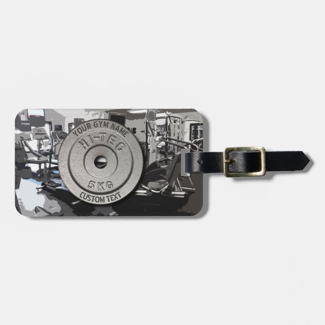 Étiquette À Bagage Édition grise drôle de forme physique de (Devant horizontal)