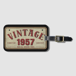 Étiquette À Bagage Édition limitée vintage 1957, toutes pièces d'orig