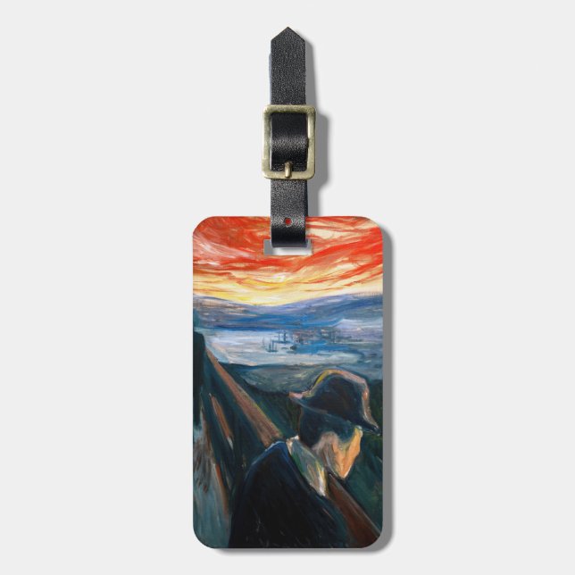 Étiquette À Bagage Edvard Munch - Maladie d'humeur au coucher du sole (Devant Vertical)