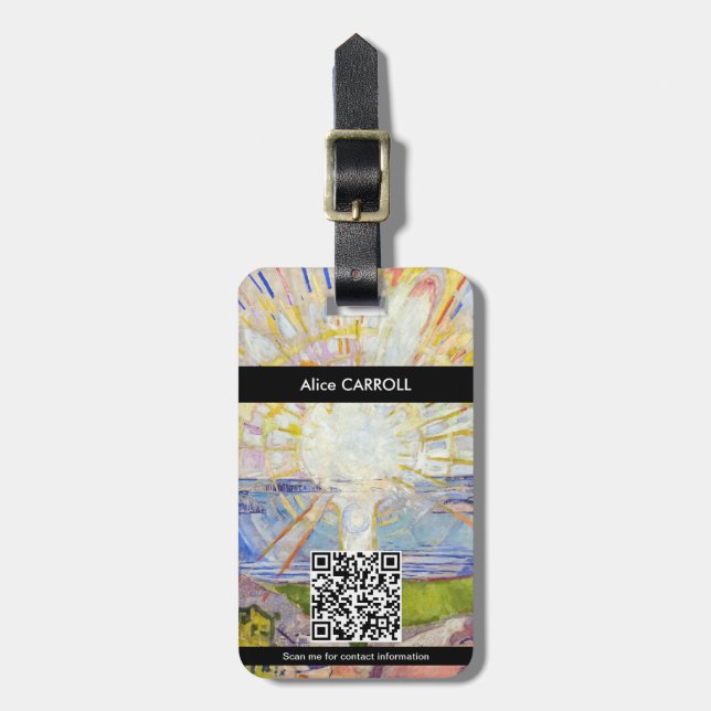 Étiquette À Bagage Edvard Munch - The Sun 1911 - QR Code (Devant Vertical)