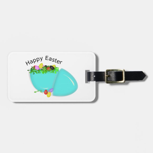 ÉTIQUETTE À BAGAGE EGG "HAPPY EASTER" (Devant horizontal)