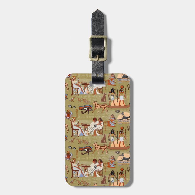 Étiquette À Bagage Égypte| Motif des symboles (Devant Vertical)