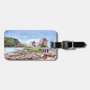 Étiquette À Bagage Eilean Donan Castle Watercolor Painting