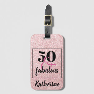 Étiquette À Bagage Elégant 50e anniversaire 50& fabuleuse parties sci