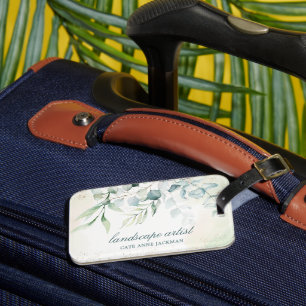 Étiquette À Bagage Élégant Affaires Eucalyptus Moderne Verdure