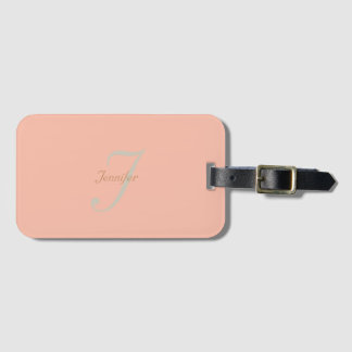 Étiquette À Bagage Elegant and simple pastel monogram