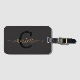 Étiquette À Bagage Élégant Black Out tendance minimaliste moderne