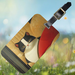 Étiquette À Bagage Élégant chat