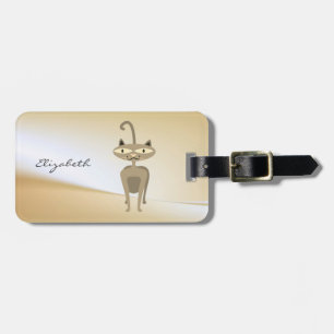 Étiquette À Bagage Élégant Chic élégant - Chat Whimsical, Personnalis