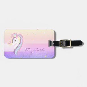 Étiquette À Bagage Élégant Chic et Stylé, Licorne