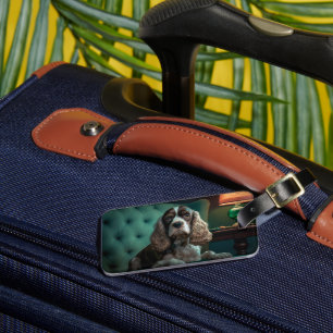 Étiquette À Bagage Elégant Cocker Spaniel Classic Portrait Design