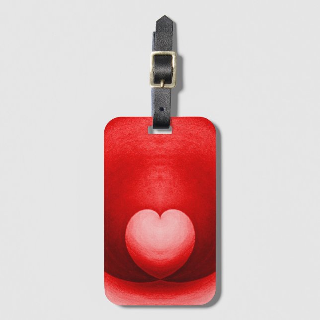 Étiquette À Bagage Élégant coeur d'amour de la Saint-Valentin (Devant Vertical)