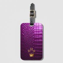 Élégant Crocodile Vivid Violet Faux Monogramme
