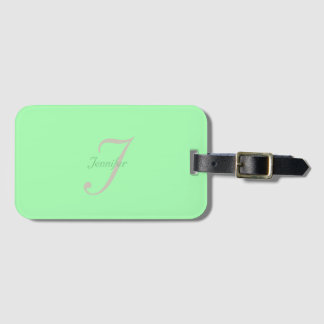 Étiquette À Bagage Élégant et simple monogramme pastel
