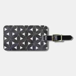 Étiquette À Bagage élégant Gris Mosaïque fleur de vie Carrelage motif