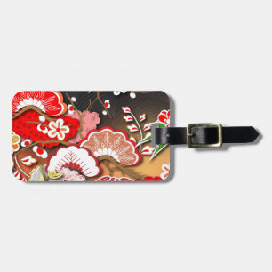 Étiquette À Bagage Élégant Kimono d'automne japonais