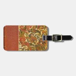 Étiquette À Bagage Élégant livre d'antiquités, Motif de swirl orné