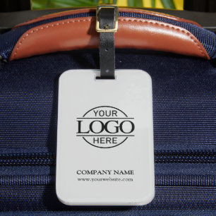 Étiquette À Bagage Élégant logo commercial gris clair Voyage des empl