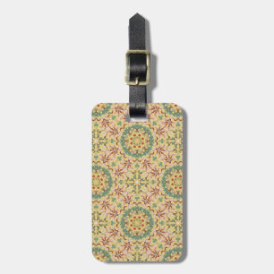 Étiquette À Bagage Élégant modèle floral kaléidoscope