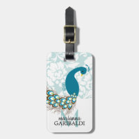 Elégant moderne Damask Peacock Personnalisé