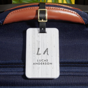 Étiquette À Bagage Élégant Monogramme Or Brossé Métallique Bagages