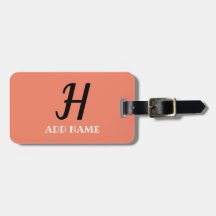 Élégant Monogramme Script Modern Peach Ajouter un