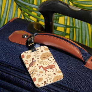 Étiquette À Bagage Élégant Motif d'automne scandinave