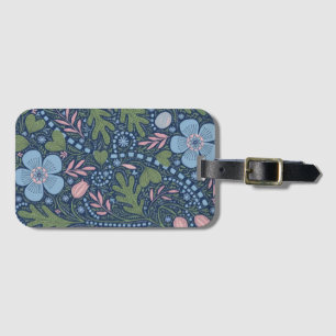 Étiquette À Bagage Élégant motif floral d'art folklorique botanique v