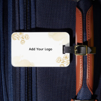 Étiquette À Bagage Élégant or floral personnalisé bagage étiquette | 
