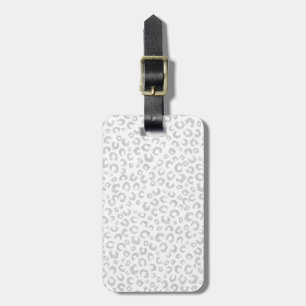 Étiquette À Bagage Élégant Parties scintillant d'argent Motif Leopard