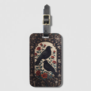 Étiquette À Bagage Élégant Ravin Gothique Avec Rose