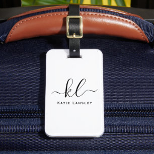 Étiquette À Bagage Élégant script personnalisé personnalisé minimalis