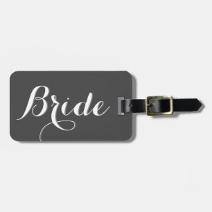 Étiquette À Bagage Elegant script typographiy luggage tag for bride