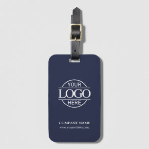 Étiquette À Bagage Élégant simple bleu Affaires Logo Voyage d'employé