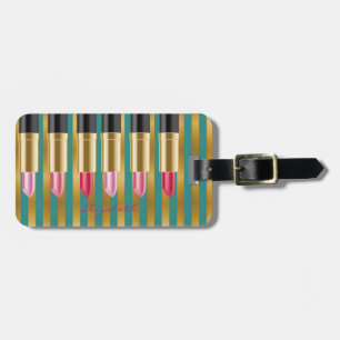 Étiquette À Bagage Élégant Style Chic - Lèvres, Personnalisé